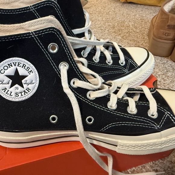 Converse Black and Cream High-Tops - Picture 3 of 4